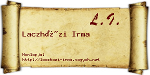 Laczházi Irma névjegykártya